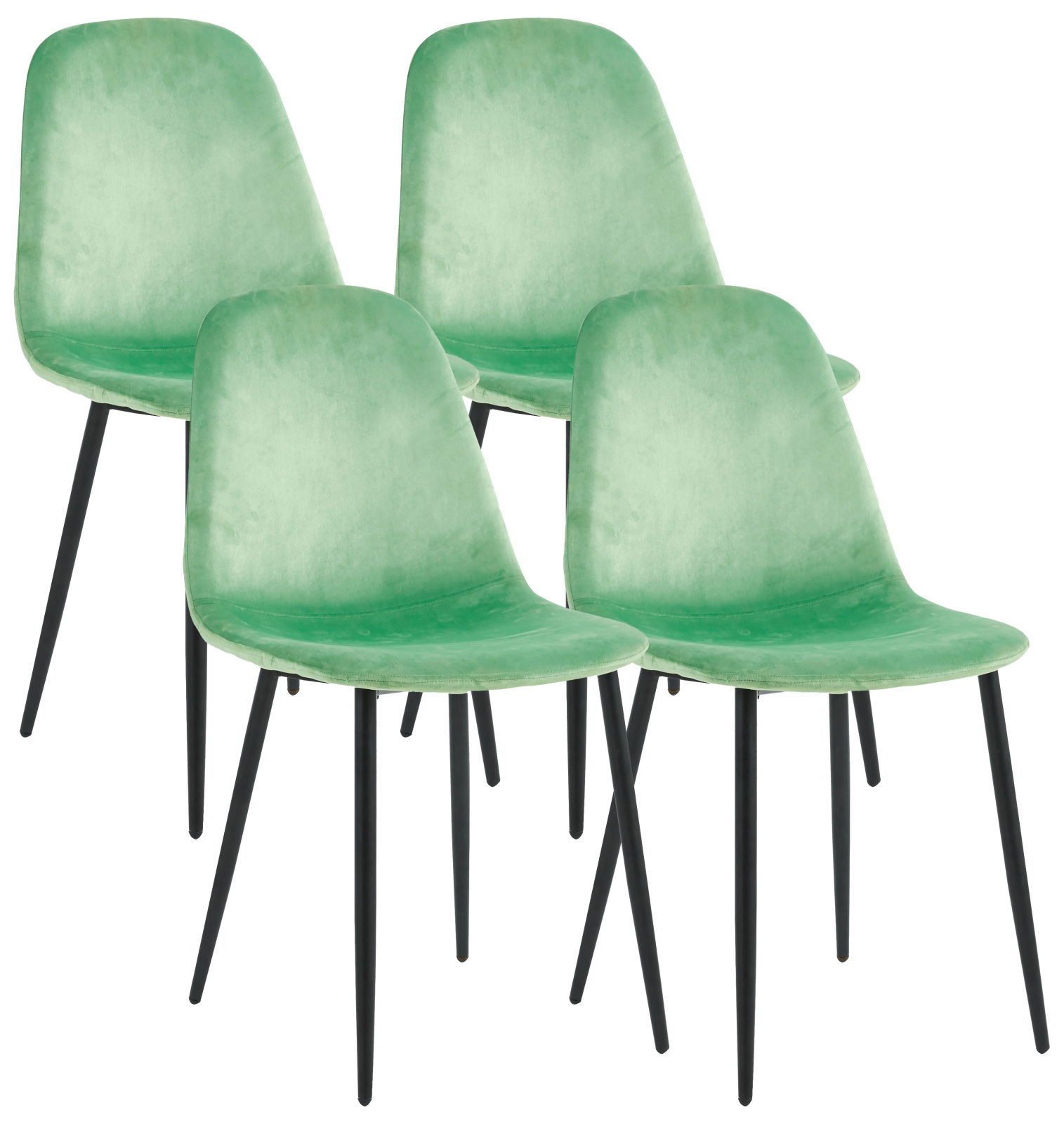 4er-Set Esszimmerstühle FIOLO - mint - Metallgestell