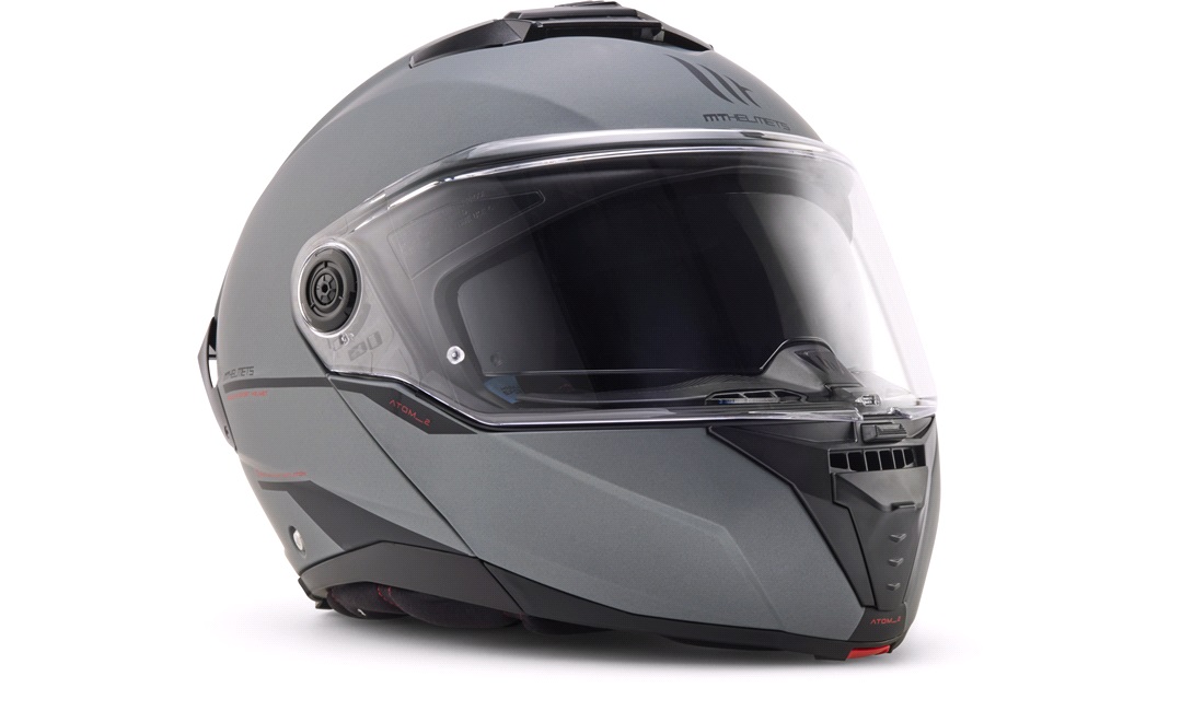 Styrthjelm flip-up MT Atom 2 SV titanium mat grå str. M