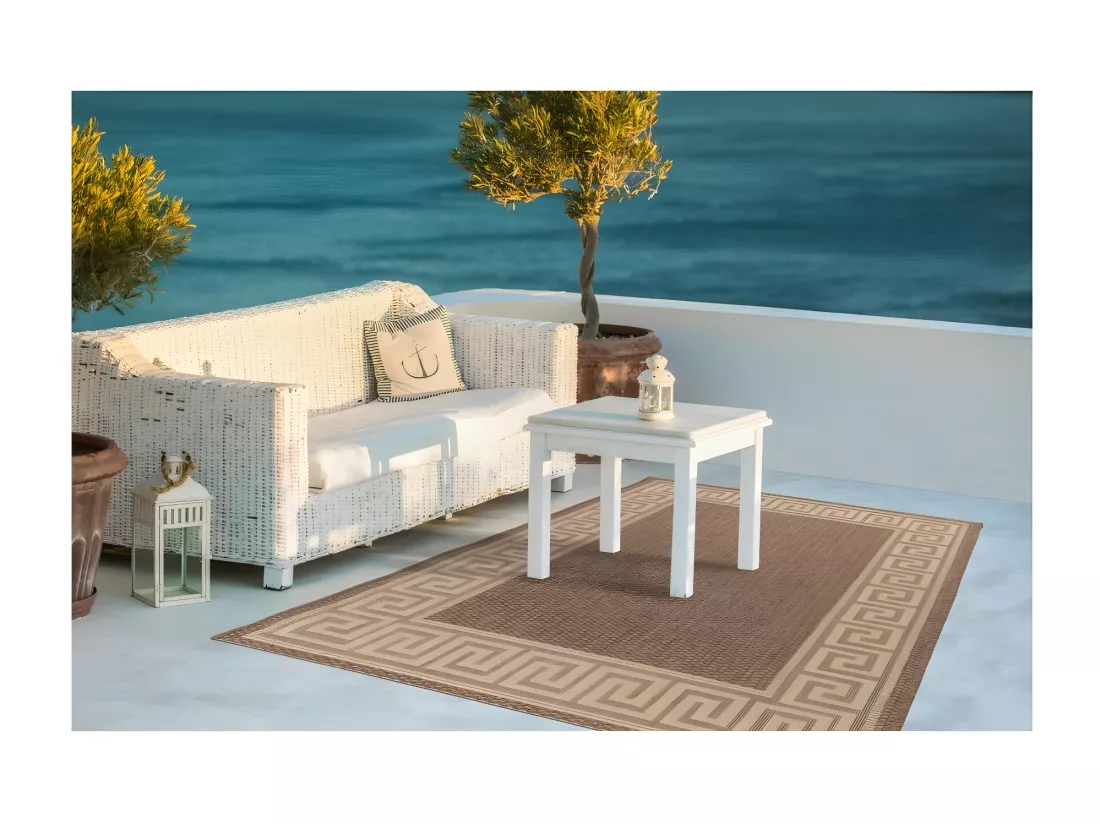 Tapis 110x60cm, design F205A coloris café - Confort et élégance pour votre intérieur