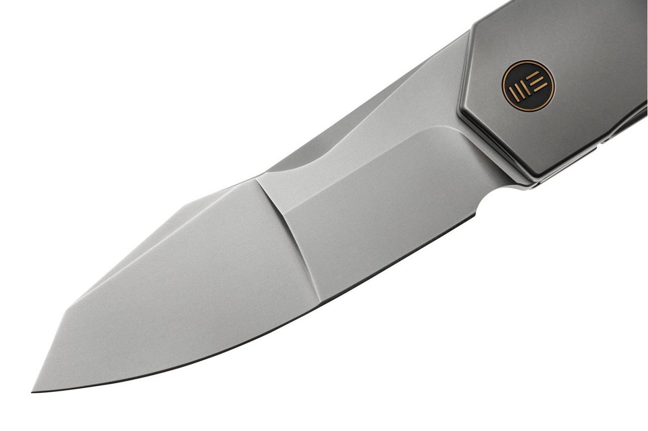 WE Knife Solid WE22028-2, CPM-20CV Bead Blasted Titanium, zakmes