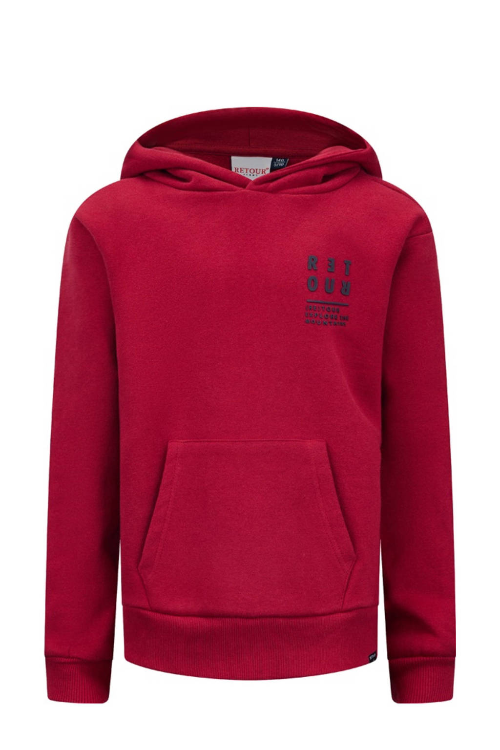 Retour Jeans hoodie Czar met printopdruk warmrood