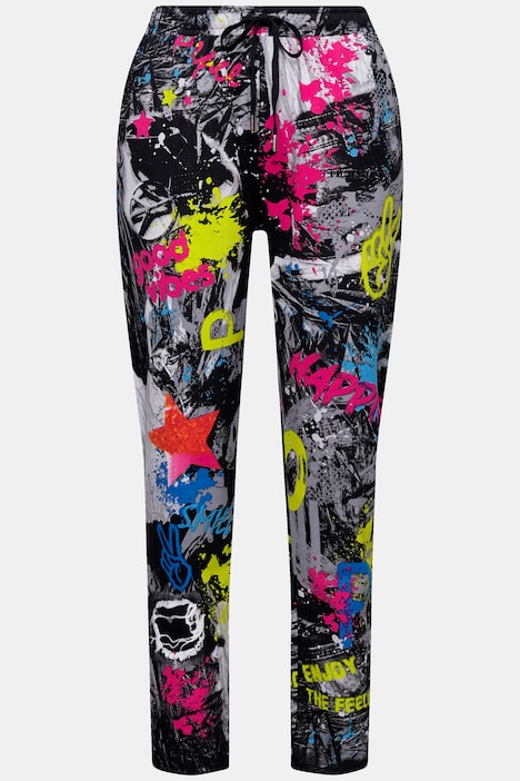 Joggpants, Sweat, bunter Mustermix, Elastikbund