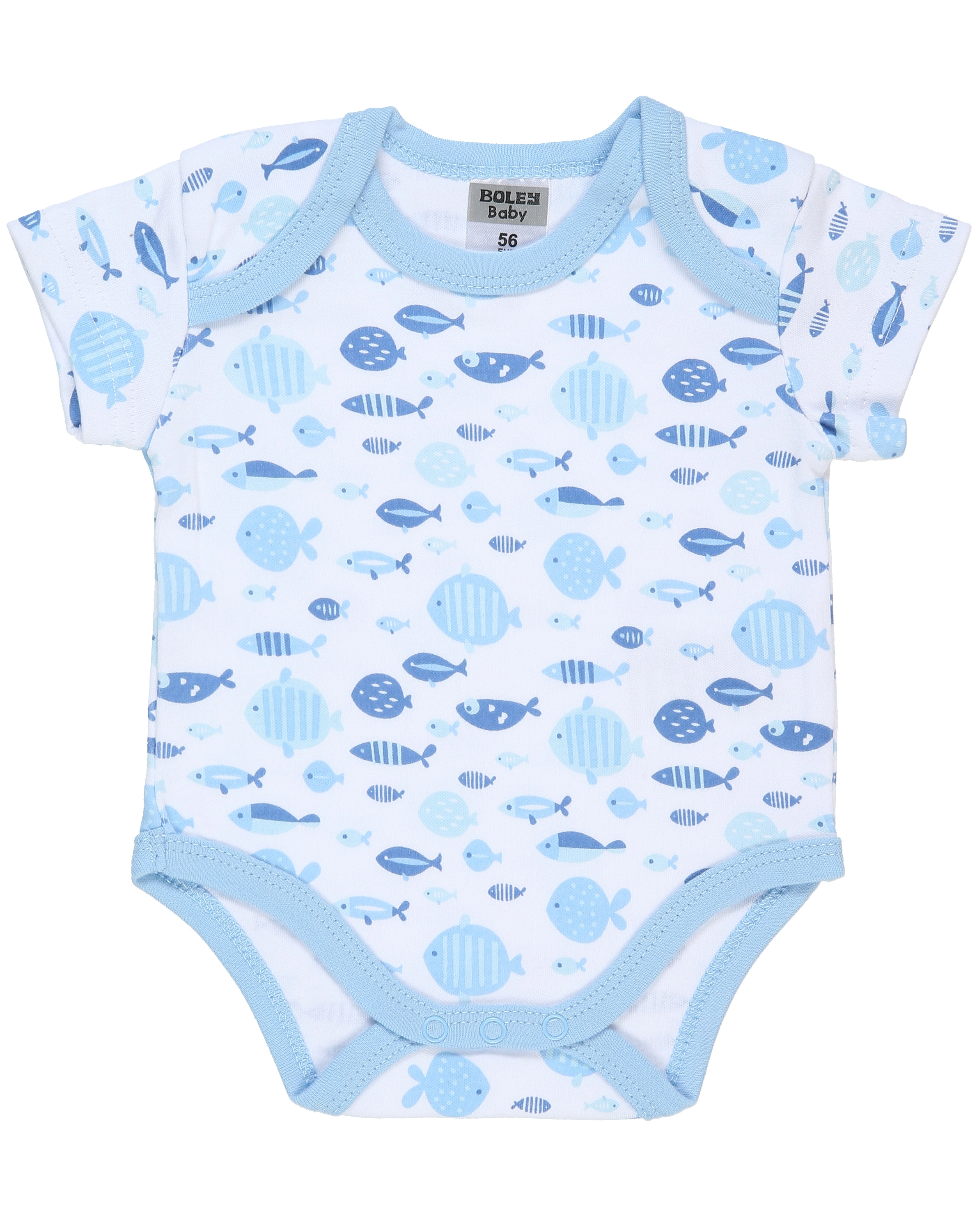Kurzarm-Body MR. NICE GUY 3er-Pack in blau/weiß