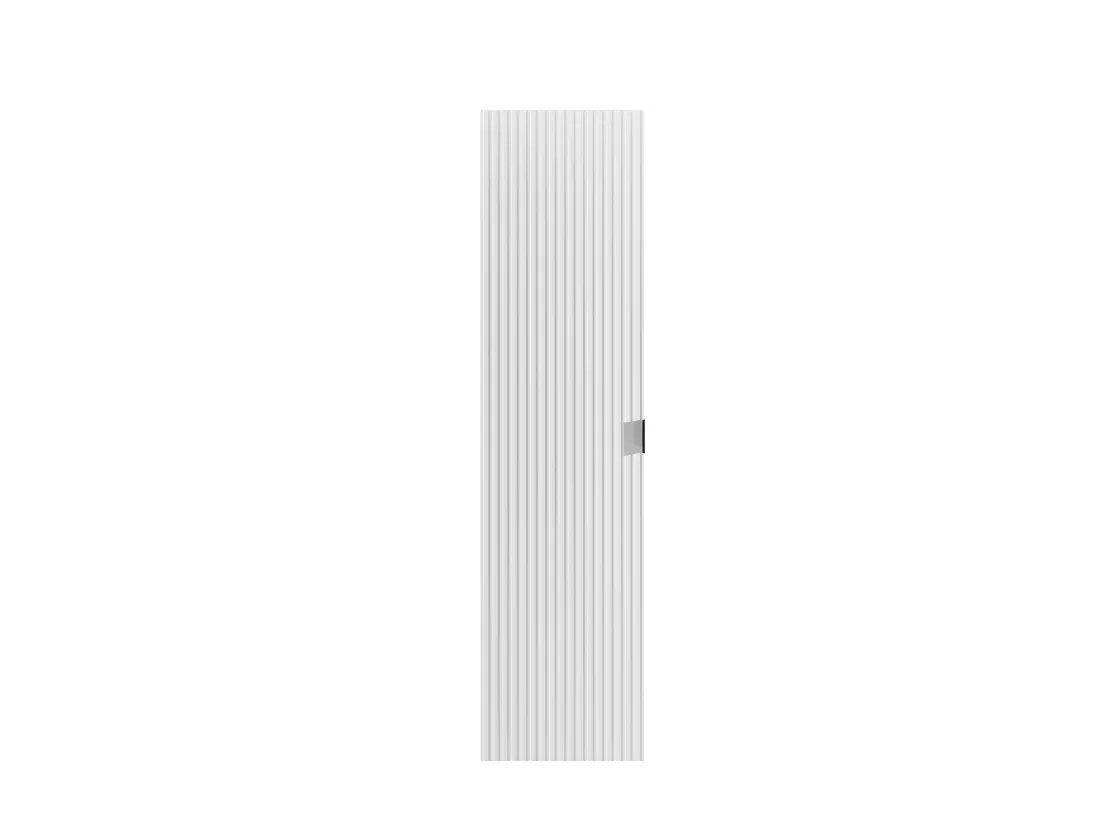 Colonne de salle de bain suspendue striée - Blanc mat - H140 cm - ZEVINI