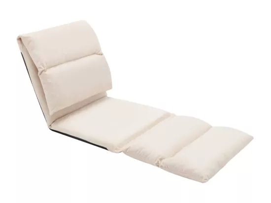 Prolenta Premium - Chaise pliable de sol Crème Microfibre