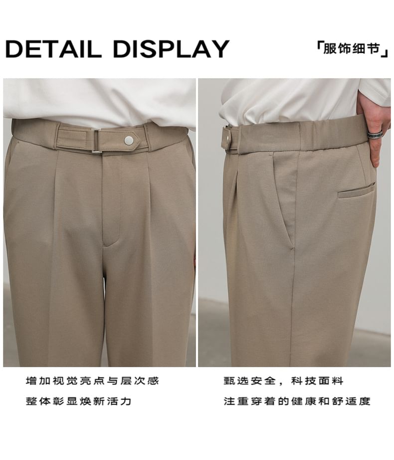 Remeefa - Mid Rise Plain Wide Leg Crop Dress Pants