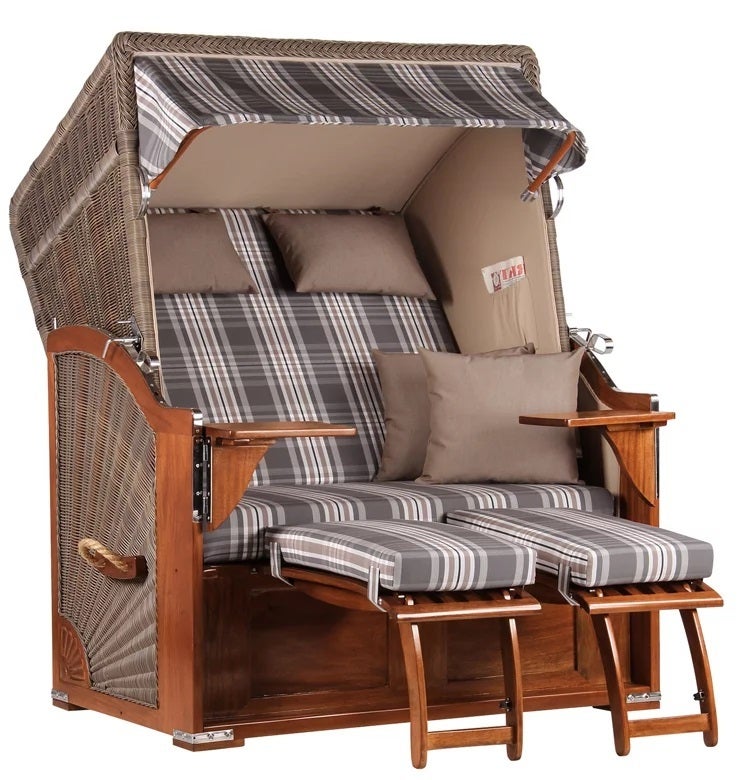 Strandstoel Nordstrand mahonie PE grijs design 522