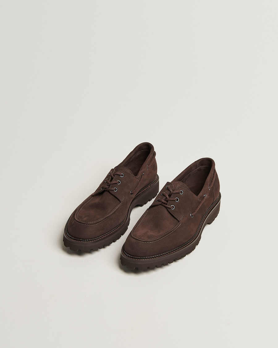 John Lobb Tide Moc Toe Derby Dark Brown Nubuck