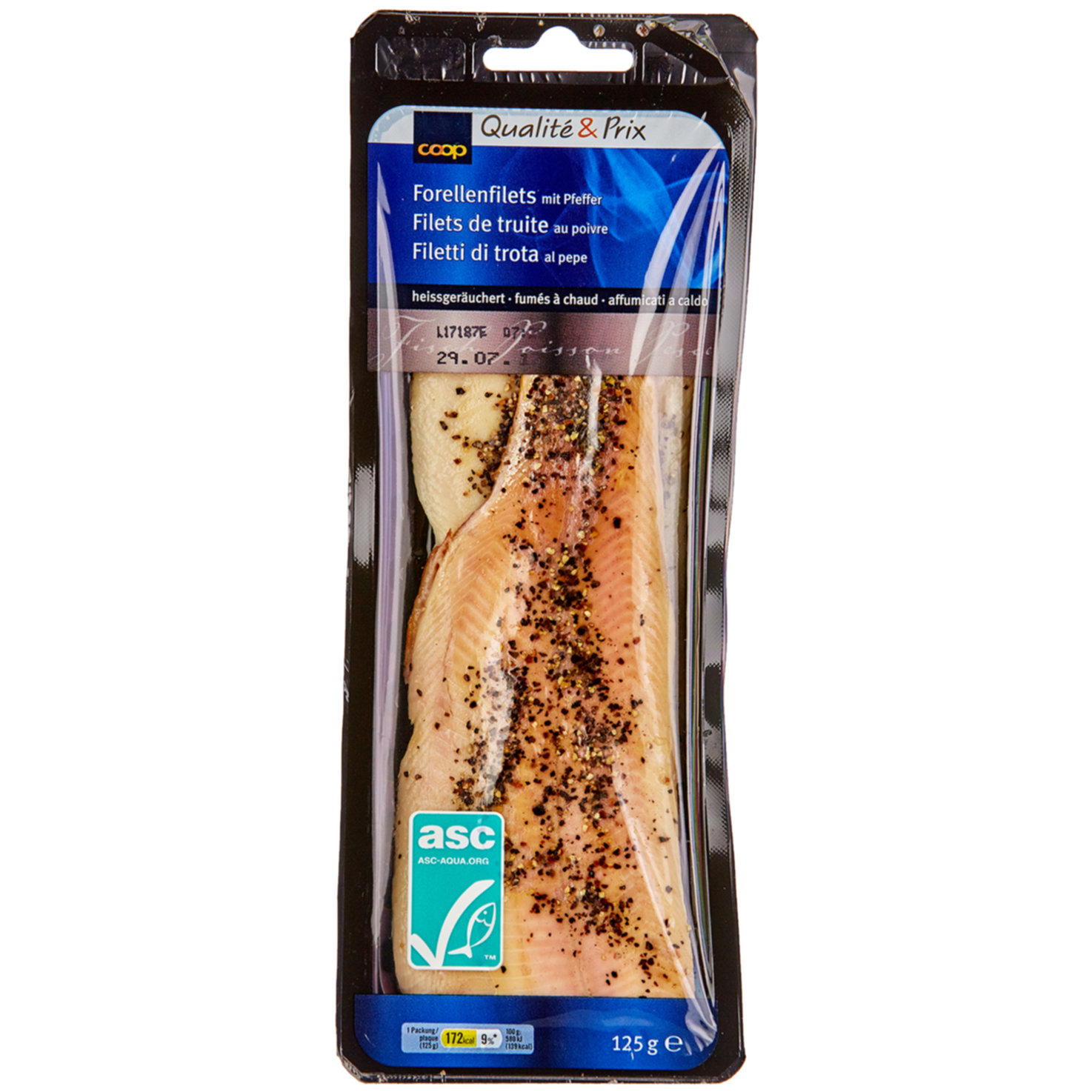 Forellenfilet geräuchert Pfeffer ASC