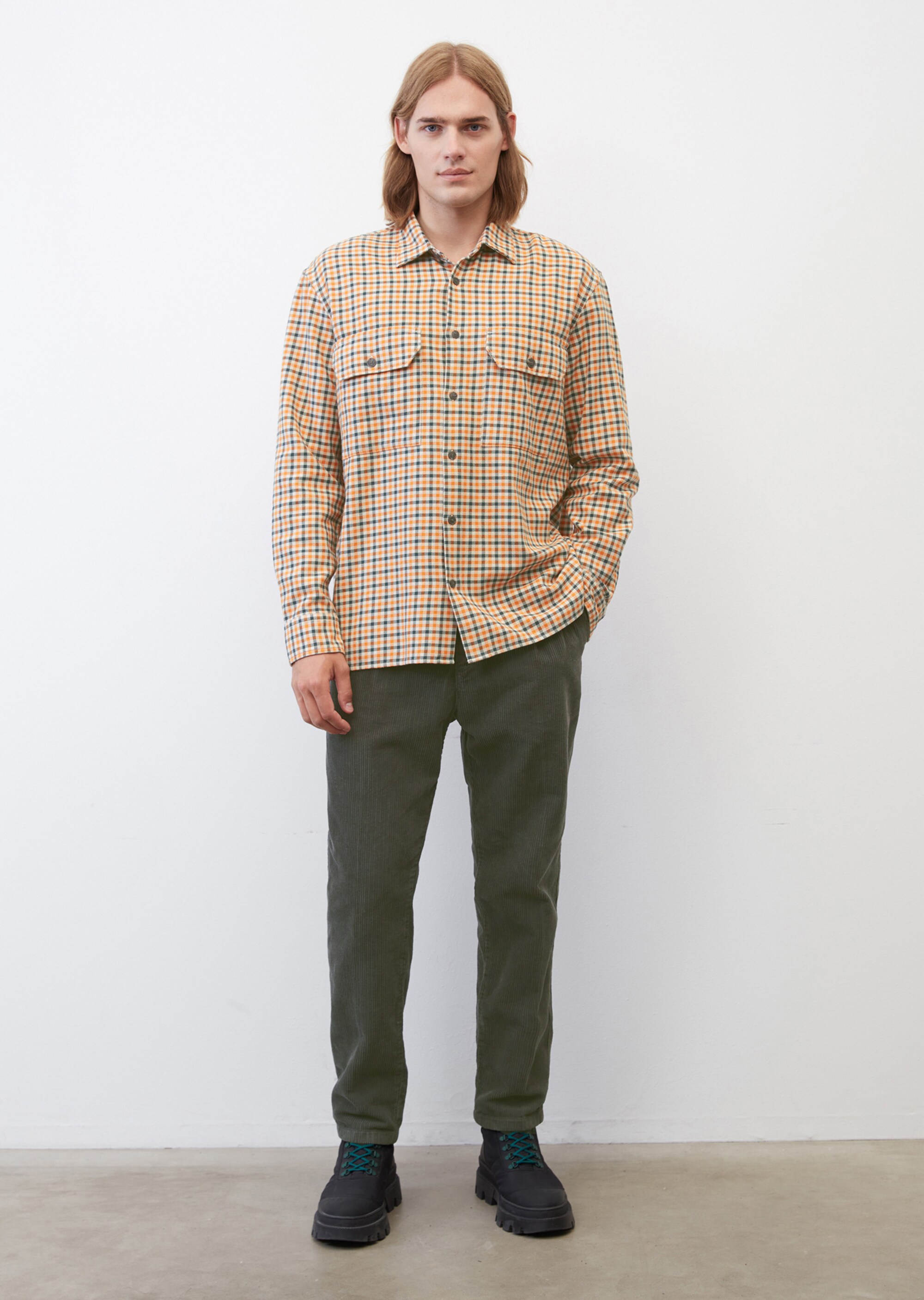 Winter-Twill Langarm-Hemd relaxed aus reiner Bio-Baumwolle