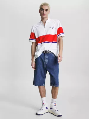 Camisa de rugby oversized com listras mistas