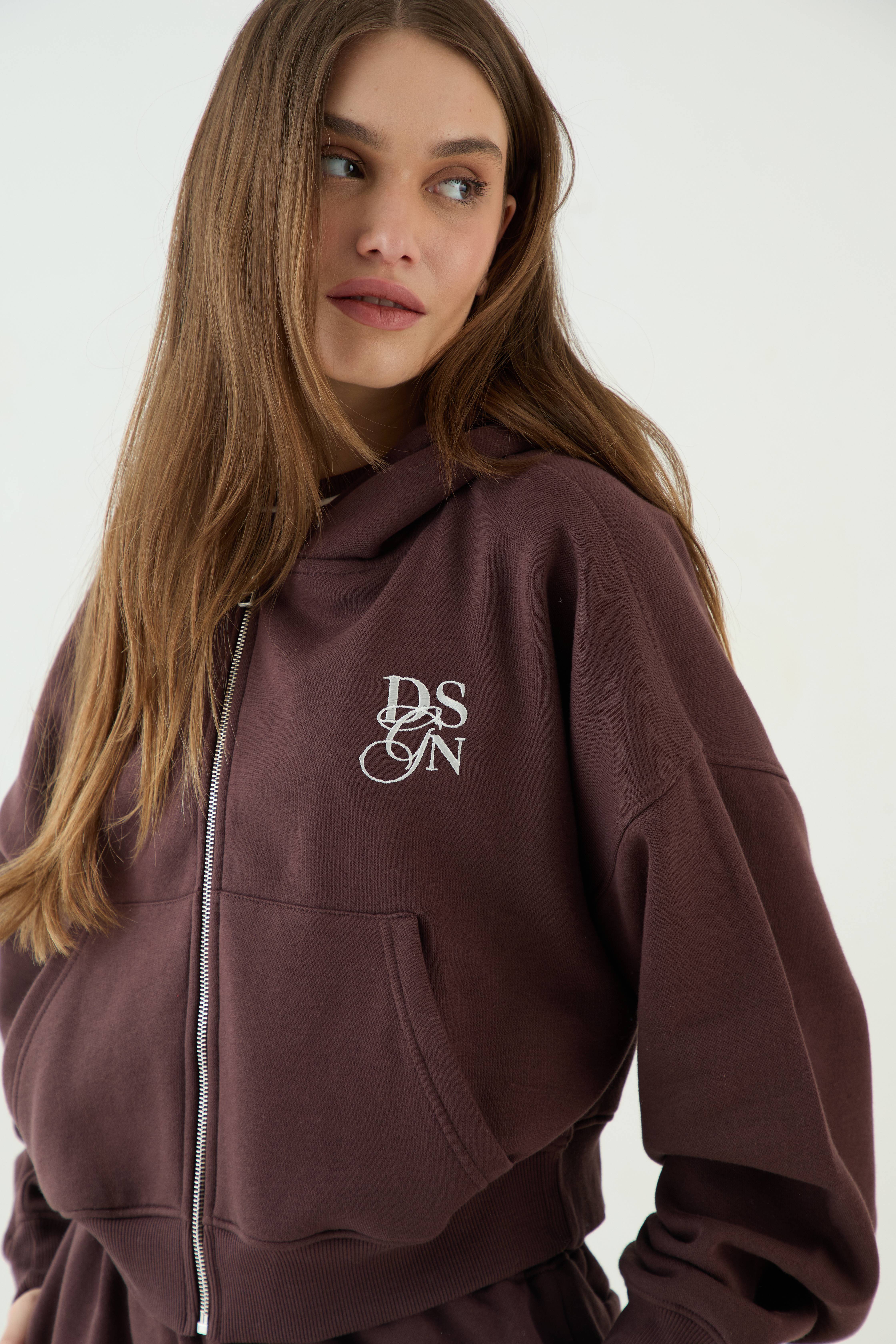 Sweat À Casynthétiqueche Court Boxy Avec Fermeture Éclair Dsgn Studio