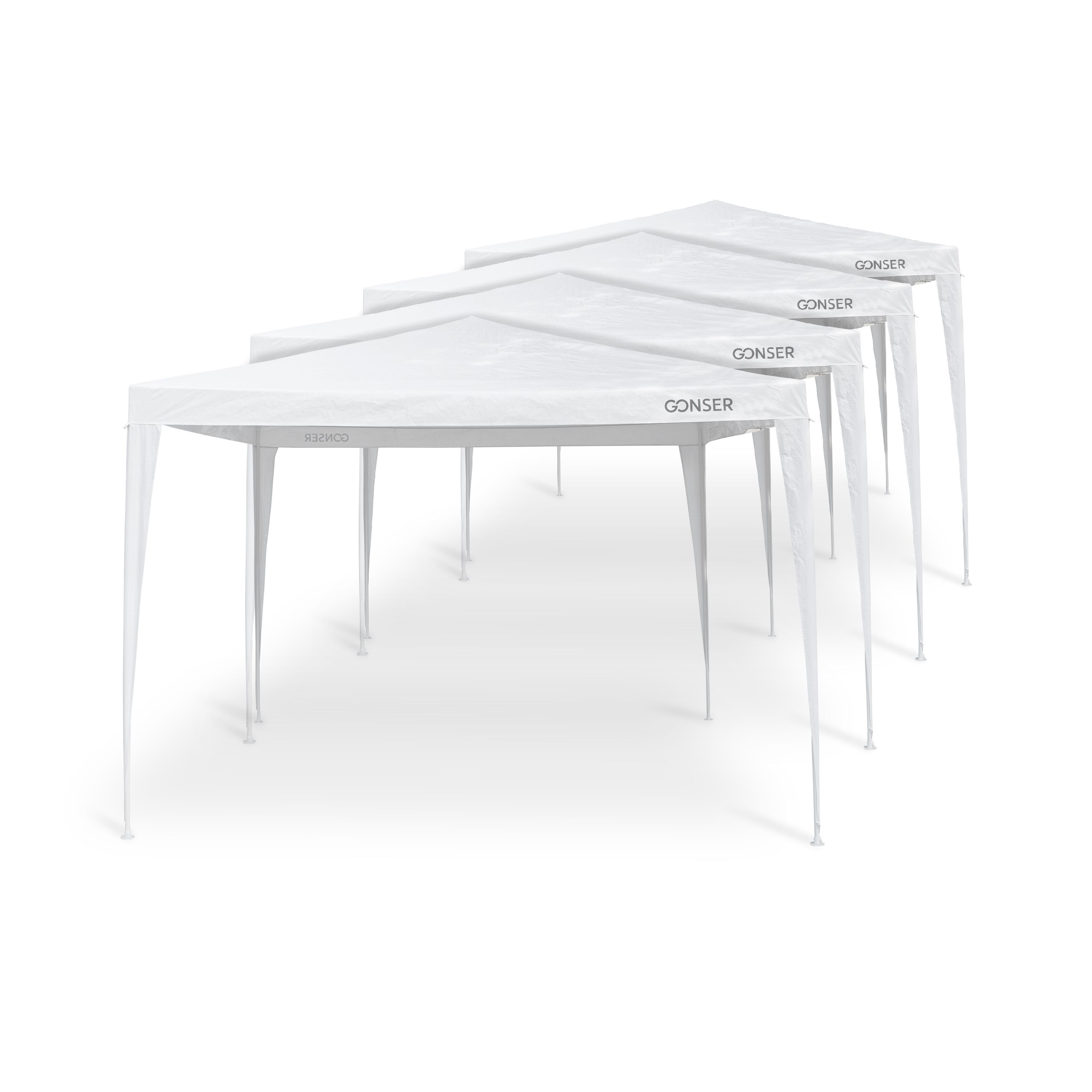 Pavillon JARA 3 x 3 m weiss 4er Set