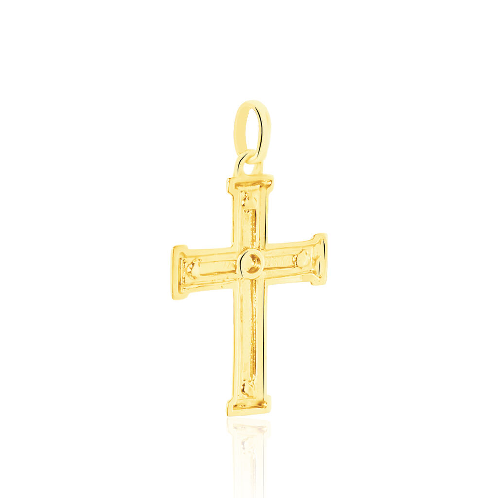 Pendentif Benny Croix Ciselee Or Jaune