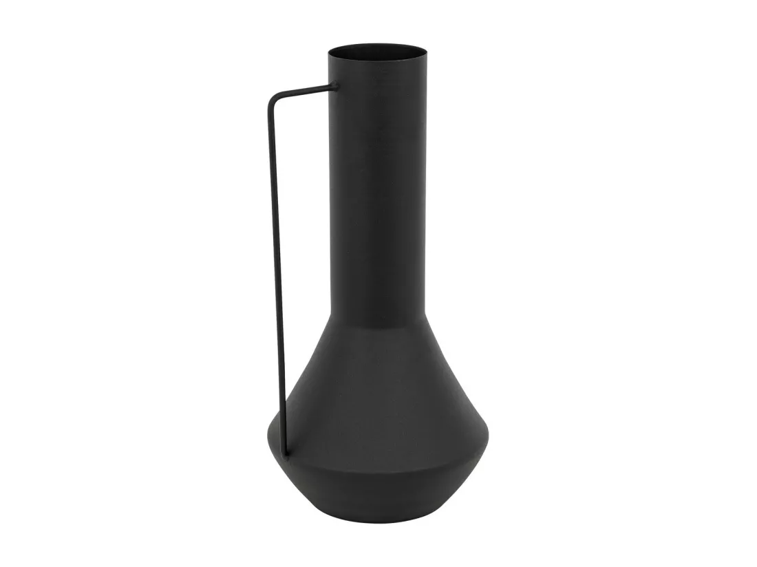 Vase amphore en métal Noir design moderne H 34.5 cm