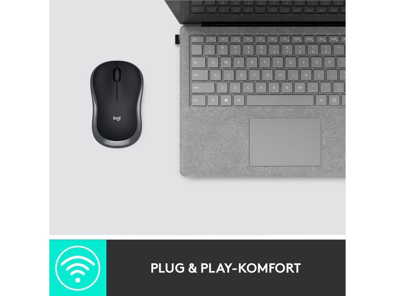 Logitech Maus M185 Wireless Kabellose Notebookmaus mit Nano-Empfänger, USB