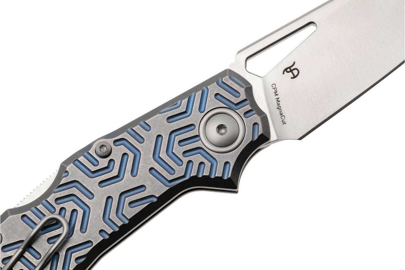 Viper Alfa V6020TI3DBL, Satin CPM MagnaCut, Grey/Blue 3D Titanium zakmes, Simone Tonolli design