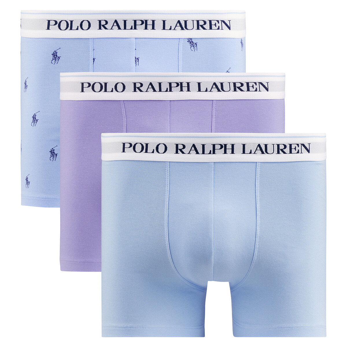 POLO RALPH LAUREN<br>Conjunto de 3 cuecas boxer clássicas em algodão elástico