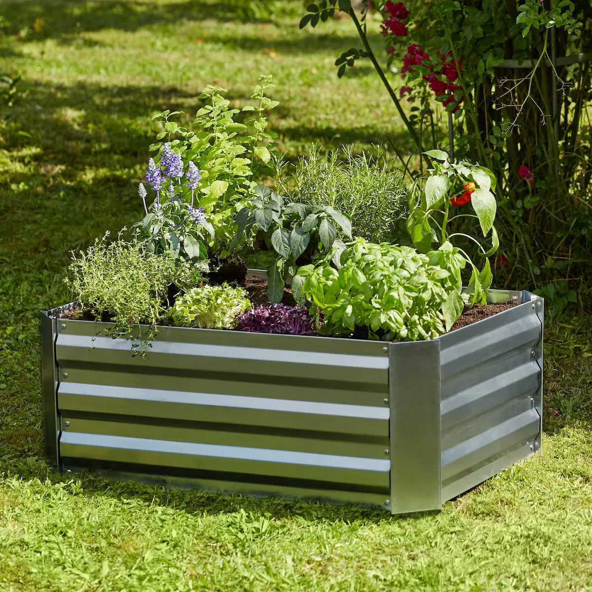 Blomsterkasse Valeriana 140L 80x60x30cm - grå
