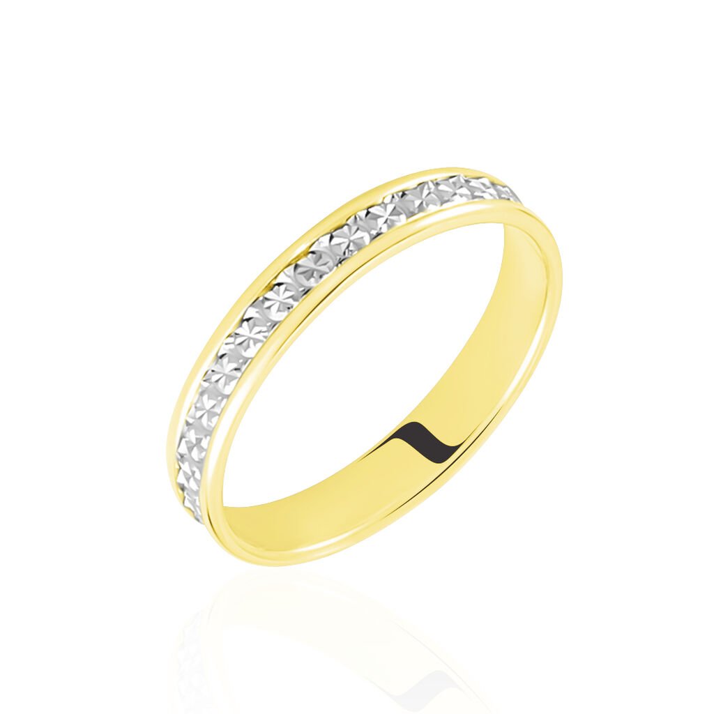 Alliance Laura Diamantee Ruban Plat Or Bicolore