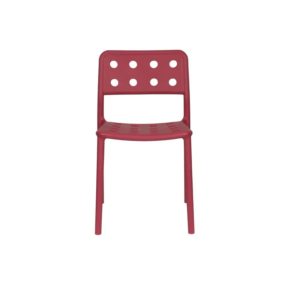 Tuinstoel Rood Kunststof - 53x46x80cm - Serra - Set van 4