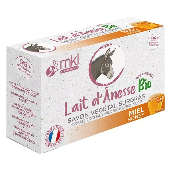 Sabonete de leite de burra MKL, sabonete vegetal com mel, 100g
