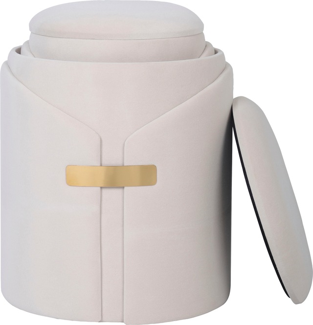 Kayoom Polstergarnitur »Hocker Forcet 125 2er-Set, Edler Kunstsamtbezug« Set, Hocker 1: B 30,5/ H 38,5/ T 30,5 cmHocker 2: B 37/ H 44,5/ T 37 cm, 2 Stk. tlg. modern, mit Stauraum, dekorativ, Viele dekorative Farbkombinationen