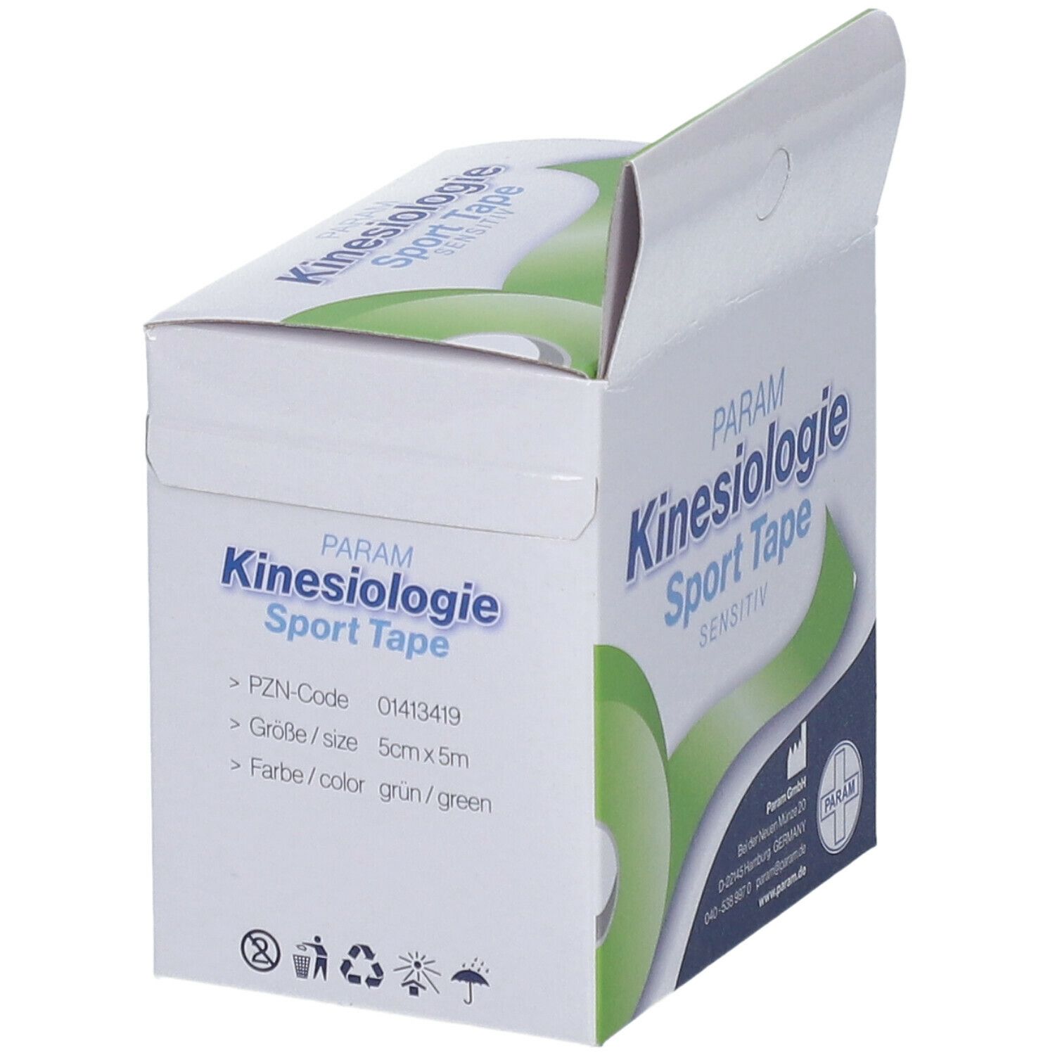 PARAM Kinesiologie Sport Tape 5 cm x 5 m grün