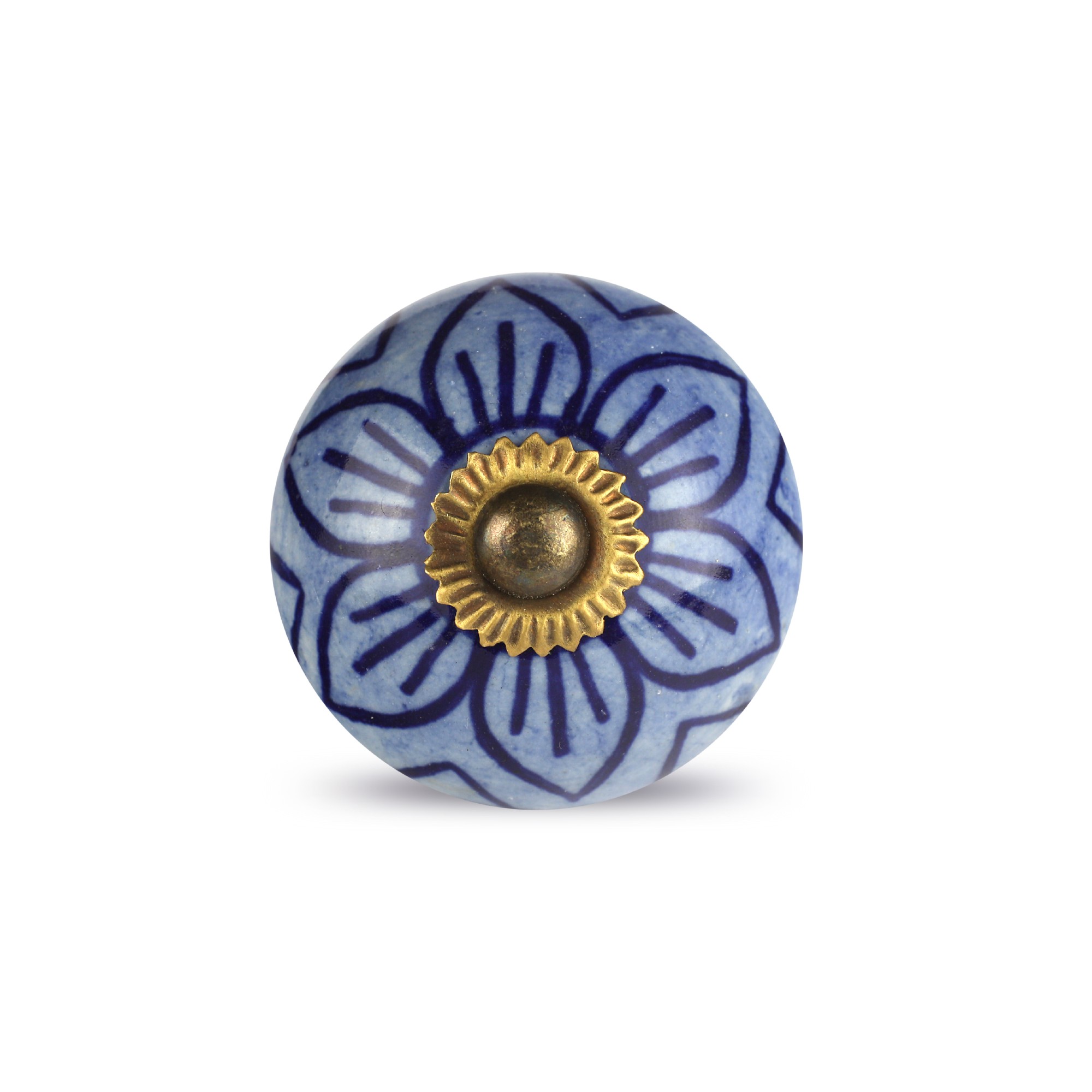 Keramik-Knauf rund, blau, Ø 3,8 cm, L 2,5 cm günstig bestellen