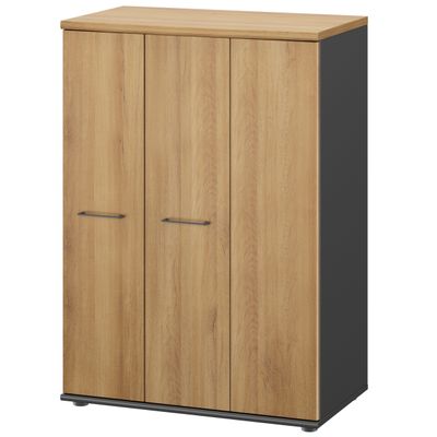 Rangement haut JAZZ+ - L80 x H112 x P48 - 3 portes - chêne du bocage