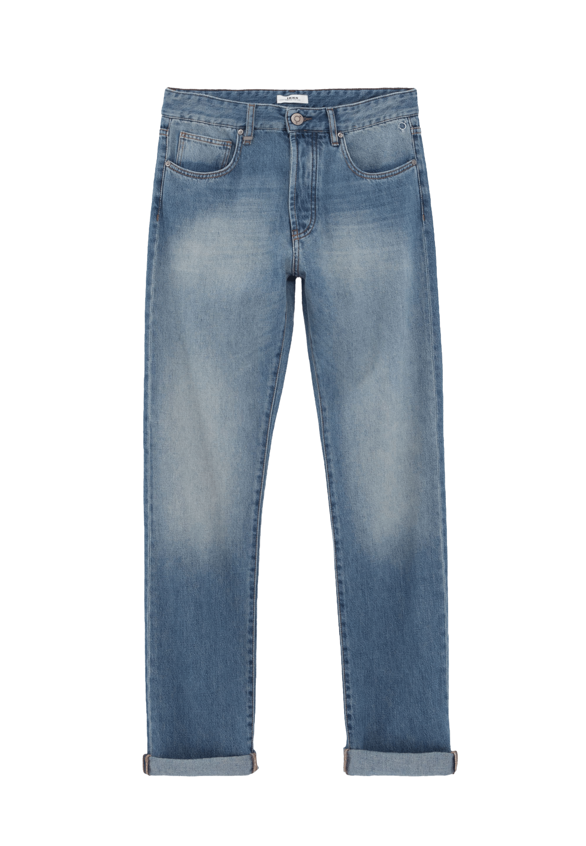 Jean droit en coton mélangé | Bleu