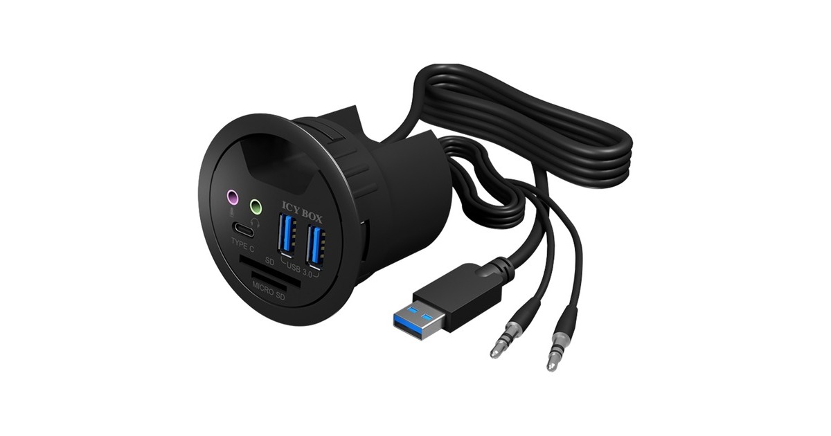 ICY BOXIB-HUB1404A usb-hub  (Zwart)