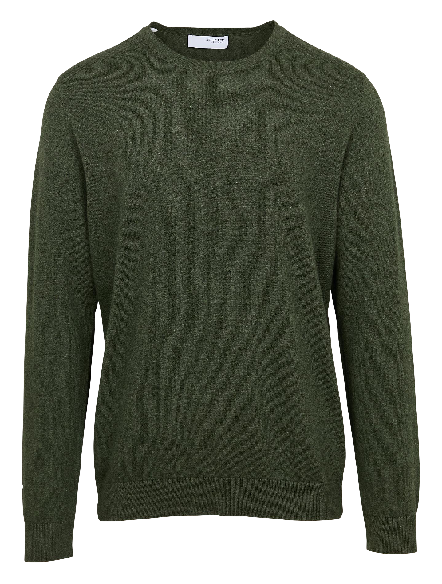 Pull col rond regular-fit en coton | Vert