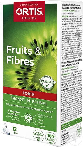 Ortis Fruits Et Fibres Forte Transit Intestinal Sticks 12x10g