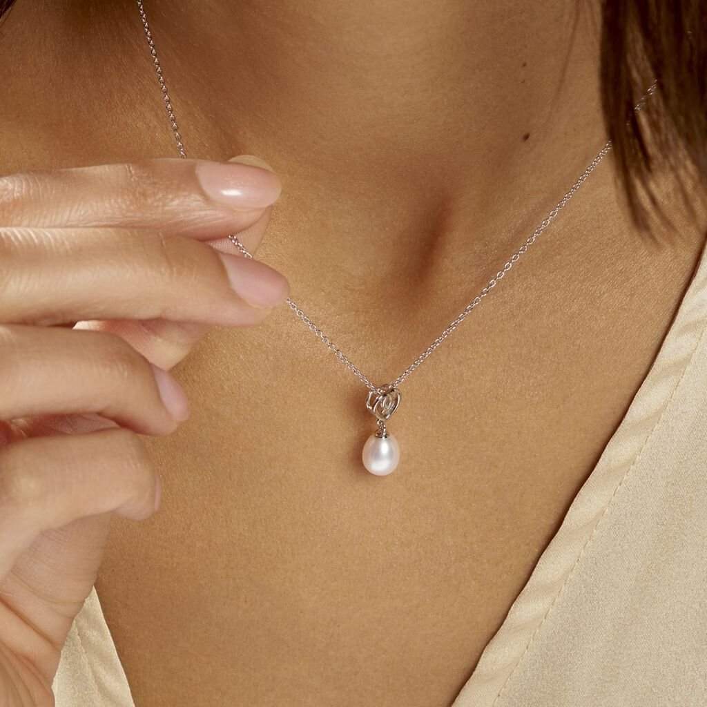 Collier Miley Argent Blanc Perle De Culture