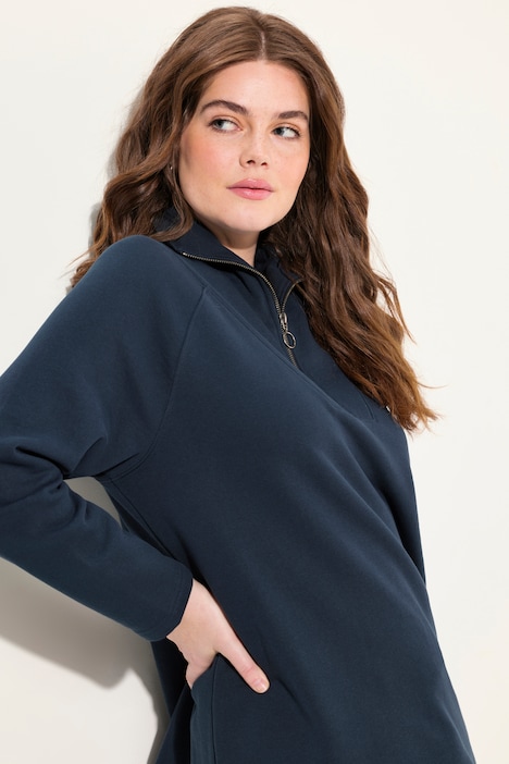 Sweatshirt, Zipper, Stehkragen, Langarm, Biobaumwolle