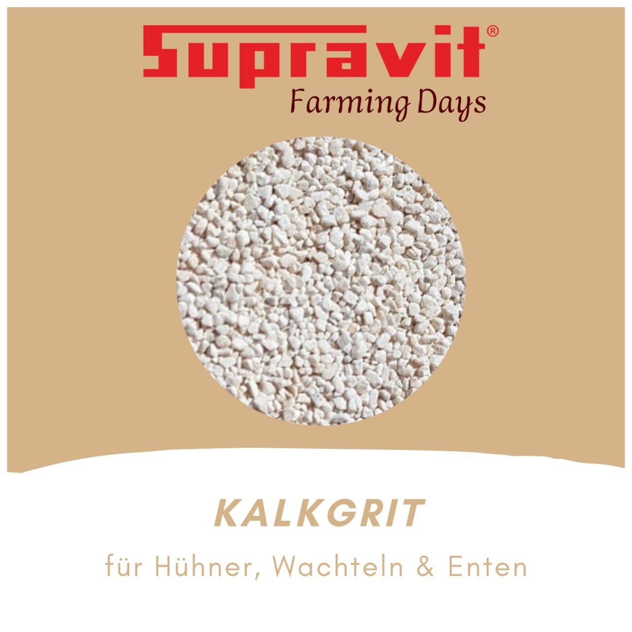 Supravit Kalkgrit für Hühner I Futterkalk Ergänzungsfutter für Hühner, Wachteln, Enten & anderes Legegeflügel I hoher Anteil an Calcium für Starke Eierschalen und eine gesunde Verdauung