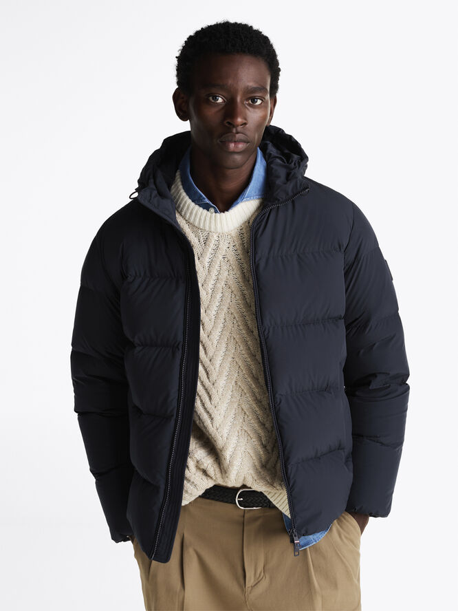 Tommy Hilfiger DOWN HOODED PUFFER JACKET Desert sky