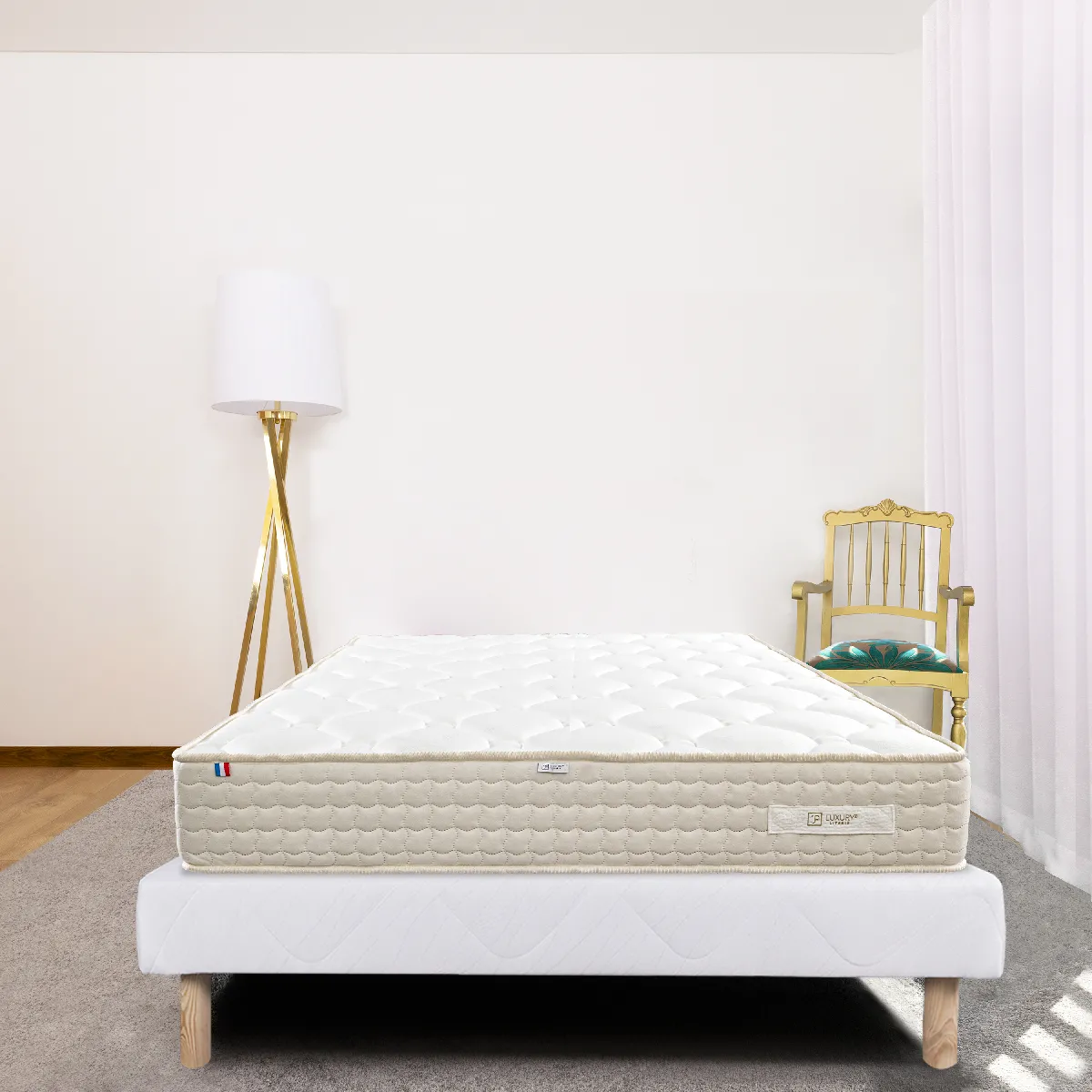 LUXURY LITERIE Sublime 140x190 + Sommier Blanc