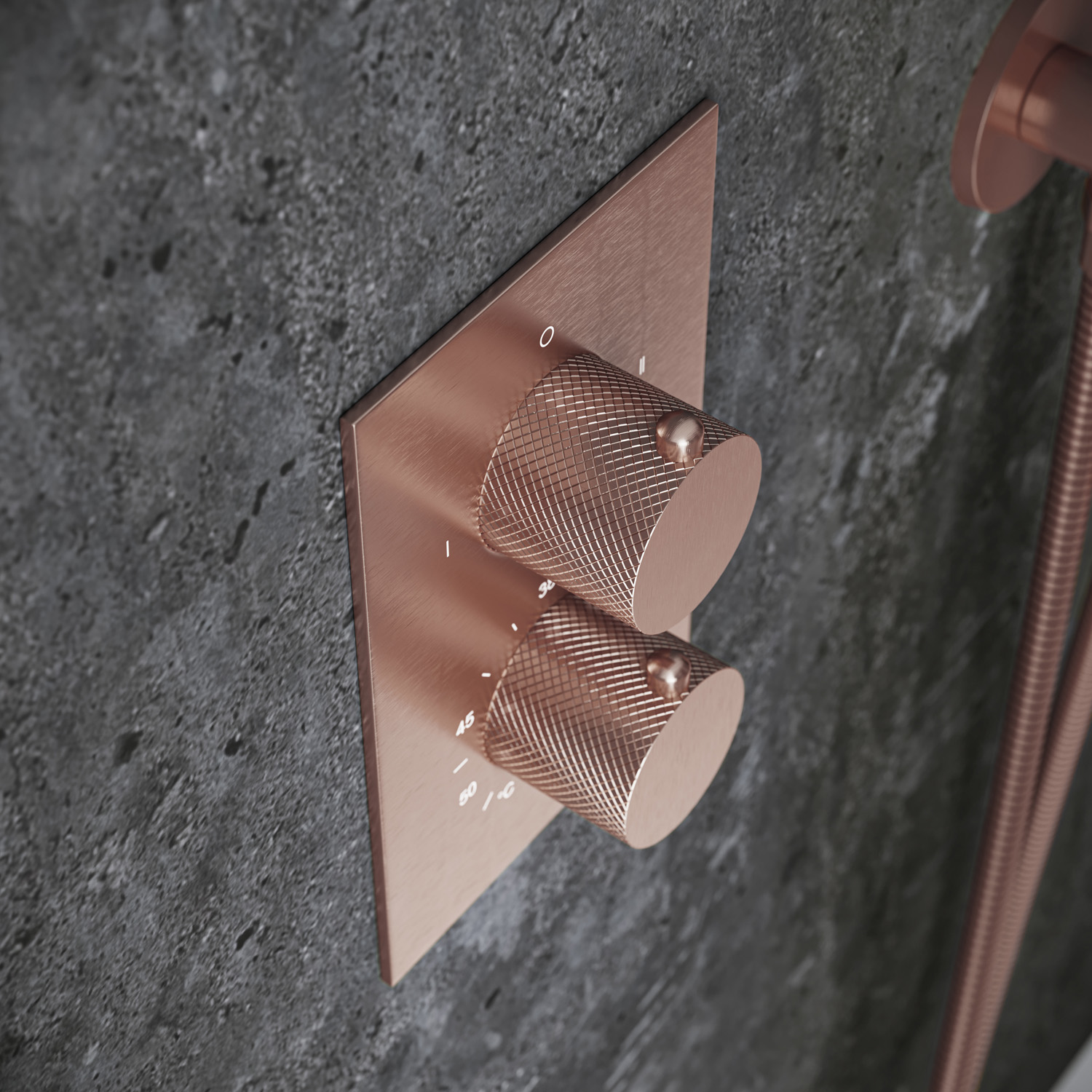 Saniclear Copper Curved inbouw badkraan geborsteld koper