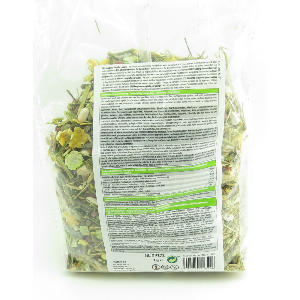 Nourriture mélange complet pour lapin sac de 1 kg