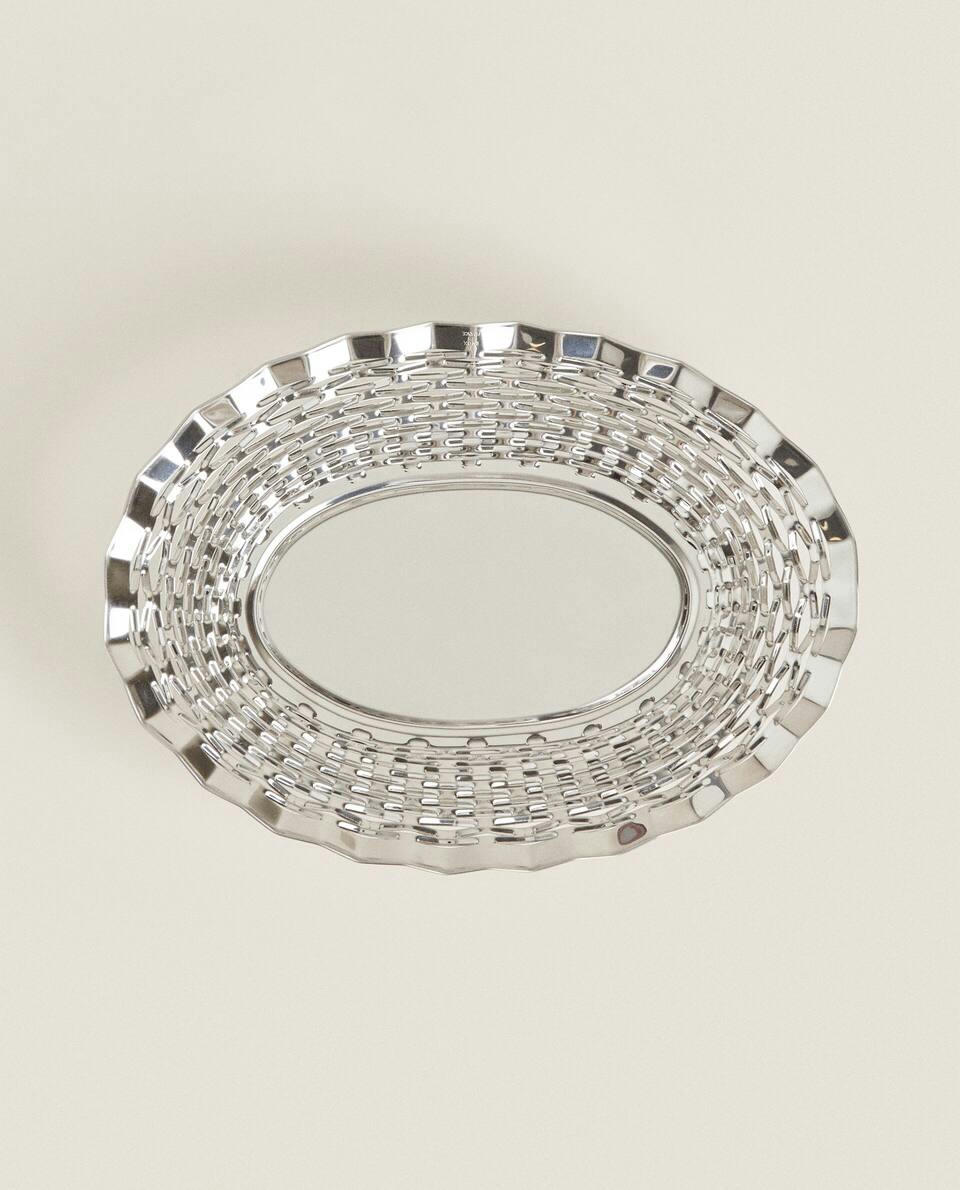 TIGELA DE METAL COM BORDA PERFURADA