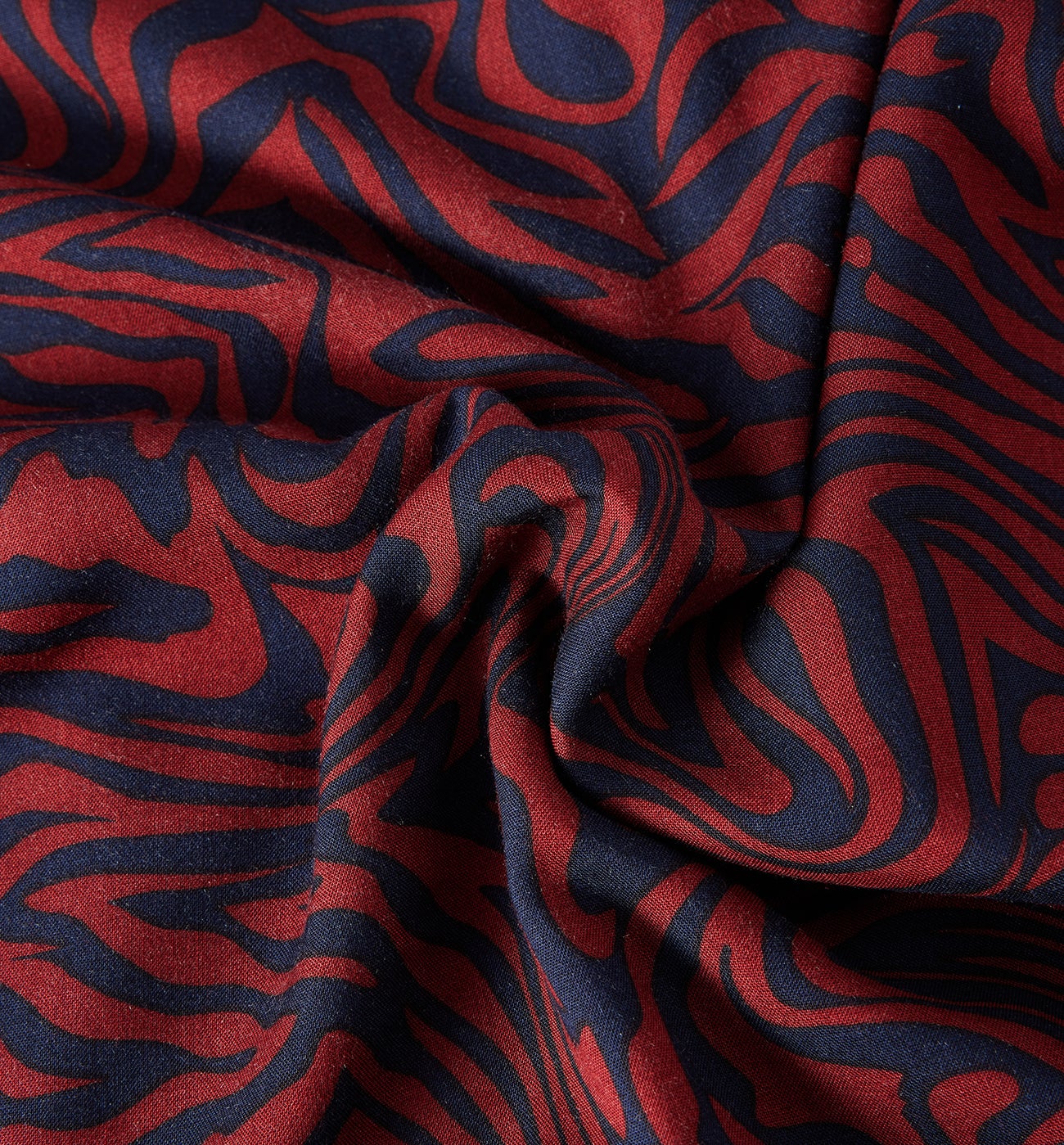 Coupon de 2 m viscose imprimée - Imprimé marine