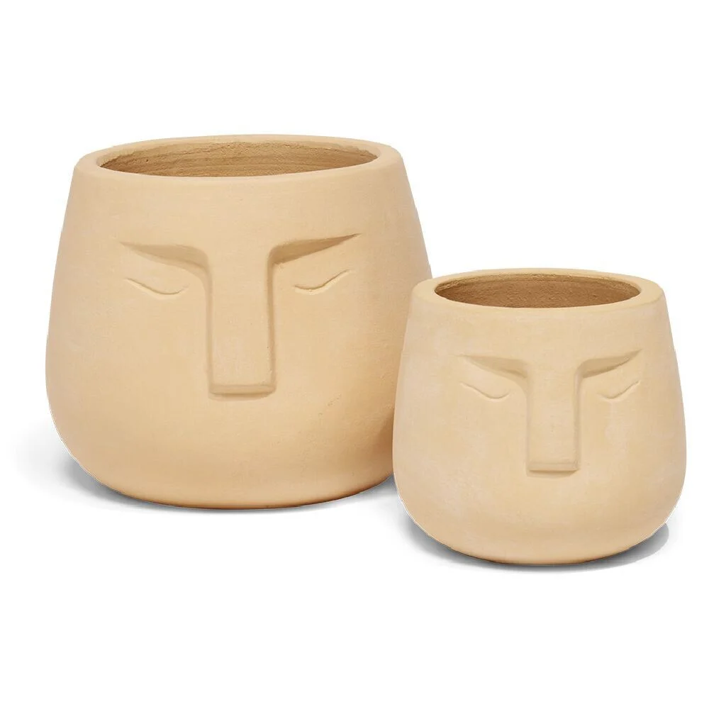 Pot visage en terre cuite Ø30xH18cm