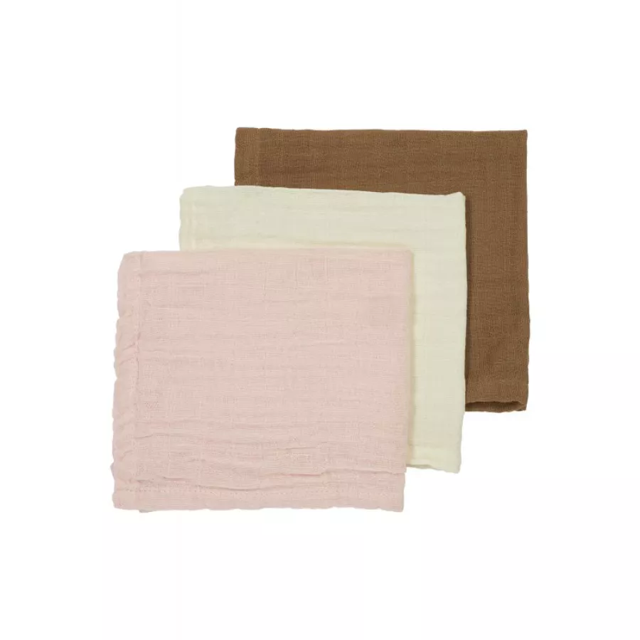 MEYCO Musselin Spucktücher 3er-Pack Uni OffwhiteSandToffee