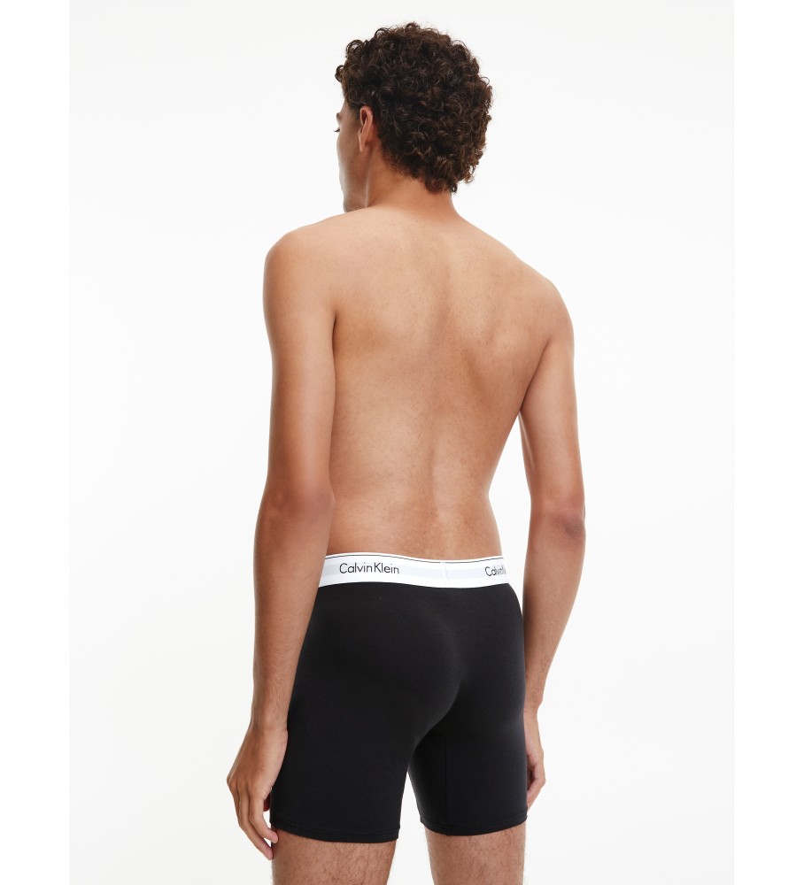 Pacote com 3 cuecas boxer compridas Calvin Klein