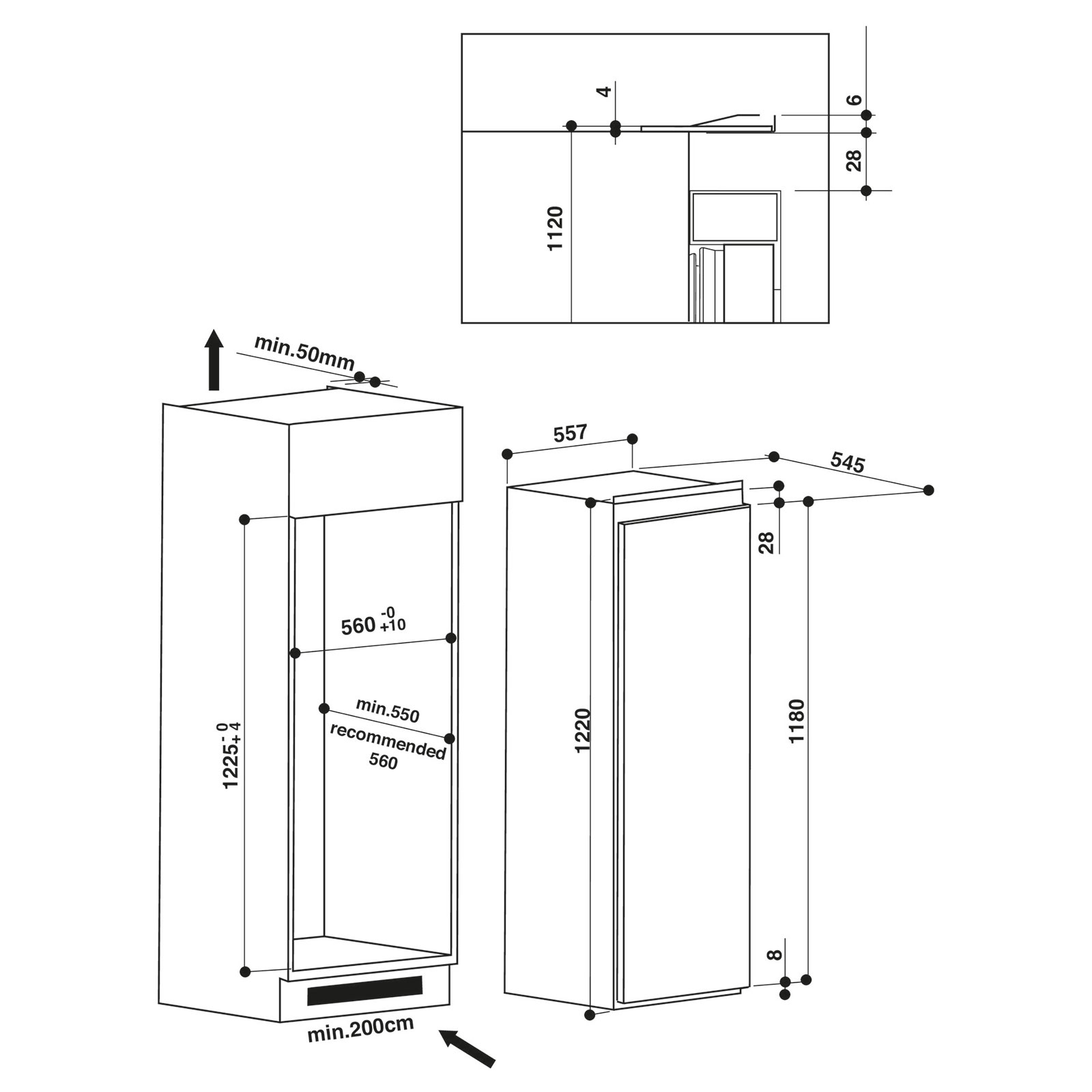 BAUKNECHT Einbau-Kühlschrank KSI 12VF2 - E