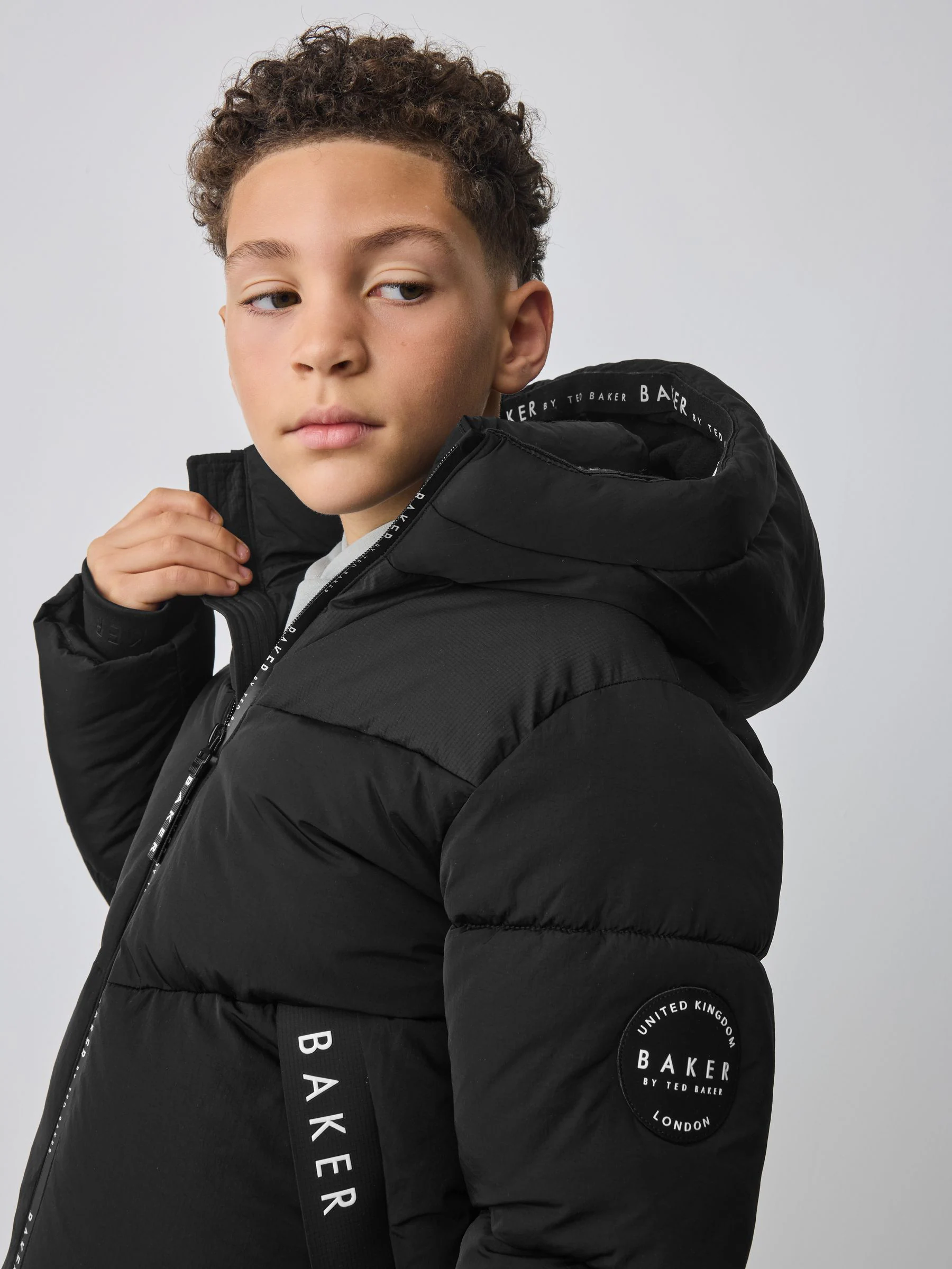 Zwart - Baker by Ted Baker - Regenbestendige gewatteerde jacks