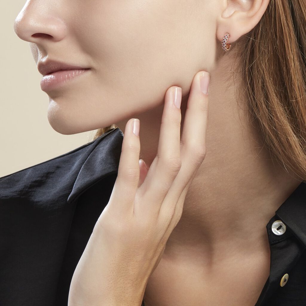 Créoles Plaqué Or Jaune Julitta Topazes Oxydes De Zirconium