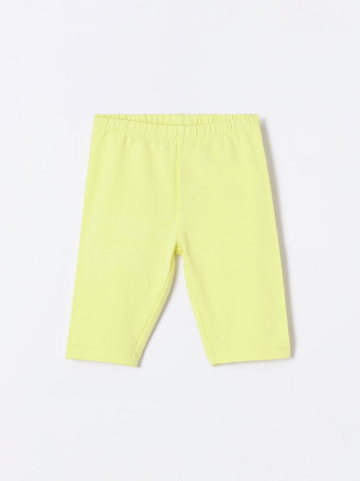 Conjunto com 2 Leggings Capri Combinando - Amarelo Claro